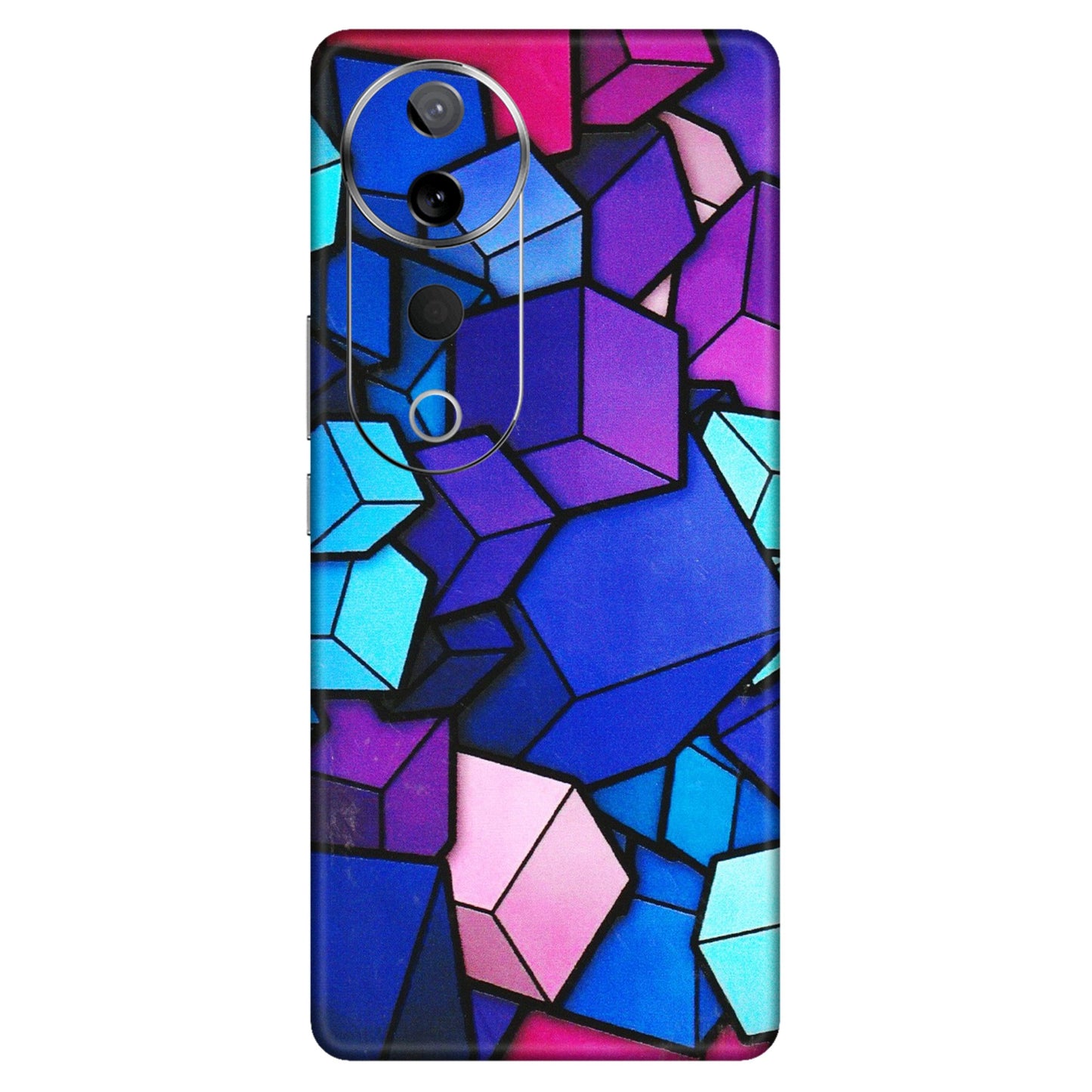 VIVO Z/V/X/T/U/S Series Phone Skins (All Models) - Cube Doodle - 3D Embossed Finish (L-141) Vivo T3 Ultra (5G)