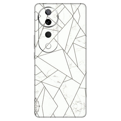 VIVO Z/V/X/T/U/S Series Phone Skins (All Models) - Luxury White Marble Effect - 3D Embossed Finish (L-168) Vivo T3 Ultra (5G)