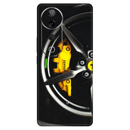 VIVO Z/V/X/T/U/S Series Phone Skins (All Models) - Ferrari Wheel Alloy - 3D Embossed Finish (L-173) Vivo T3 Ultra (5G)