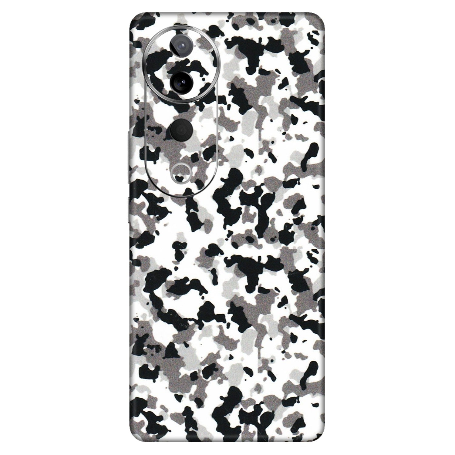 VIVO Z/V/X/T/U/S Series Phone Skins (All Models) - White Black Camouflage - 3D Embossed Finish (L-18) Vivo T3 Ultra (5G)