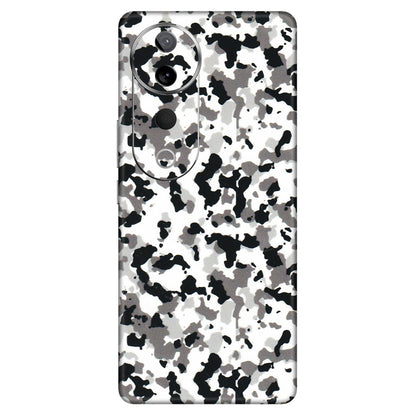VIVO Z/V/X/T/U/S Series Phone Skins (All Models) - White Black Camouflage - 3D Embossed Finish (L-18) Vivo T3 Ultra (5G)