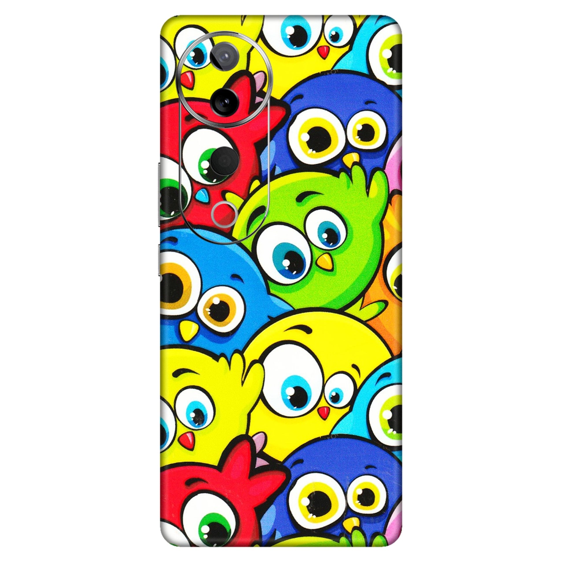 VIVO Z/V/X/T/U/S Series Phone Skins (All Models) - Cute Fluffy Birds - 3D Embossed Finish (L-213) Vivo T3 Ultra (5G)