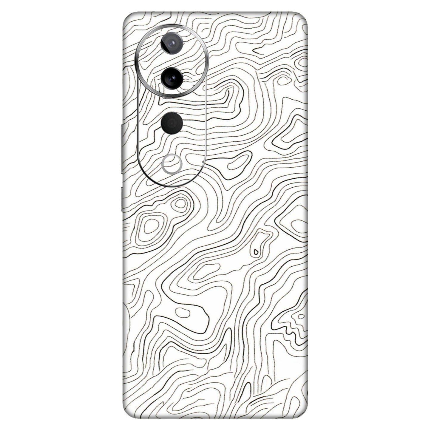 VIVO Z/V/X/T/U/S Series Phone Skins (All Models) - White Black Swirls - 3D Embossed Finish (L-219) Vivo T3 Ultra (5G)