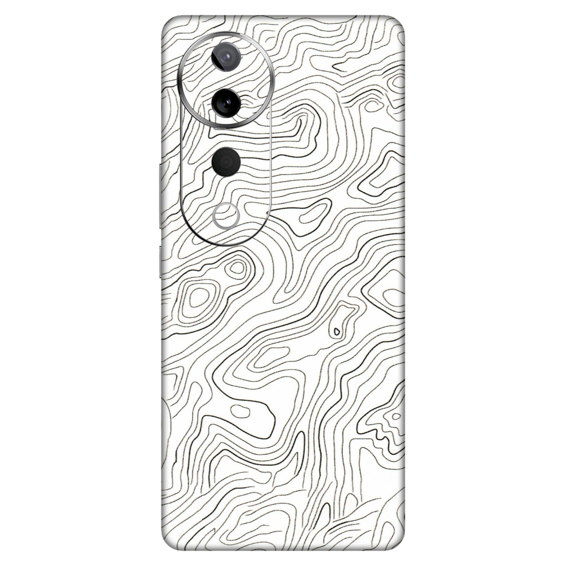 VIVO Z/V/X/T/U/S Series Phone Skins (All Models) - White Black Swirls - 3D Embossed Finish (L-219) Vivo T3 Ultra (5G)