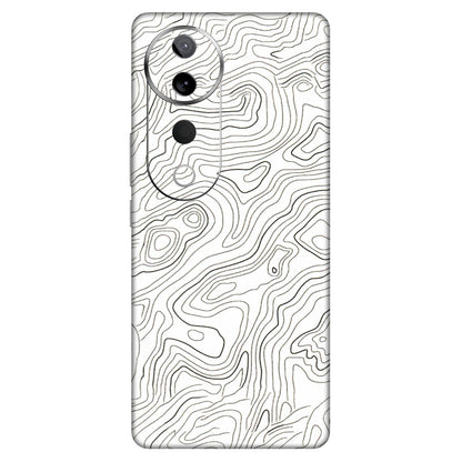 VIVO Z/V/X/T/U/S Series Phone Skins (All Models) - White Black Swirls - 3D Embossed Finish (L-219) Vivo T3 Ultra (5G)