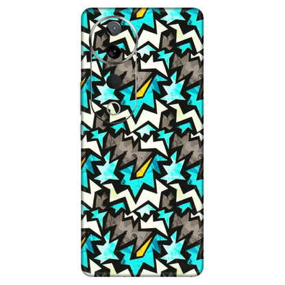 VIVO Z/V/X/T/U/S Series Phone Skins (All Models) - Funky Zig Zag - 3D Embossed Finish (L-223) Vivo T3 Ultra (5G)