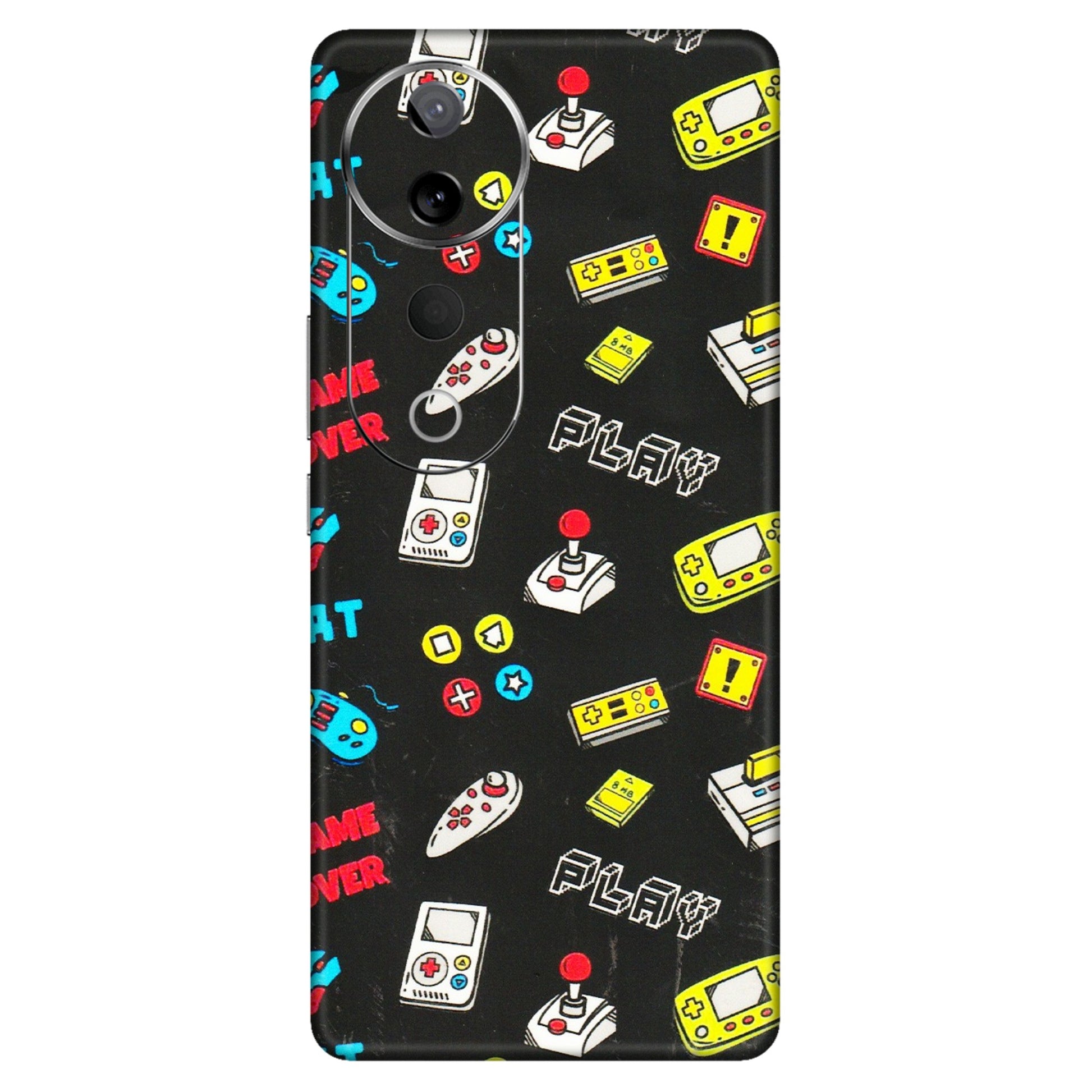 VIVO Z/V/X/T/U/S Series Phone Skins (All Models) - Gaming Doodles - 3D Embossed Finish (L-224) Vivo T3 Ultra (5G)
