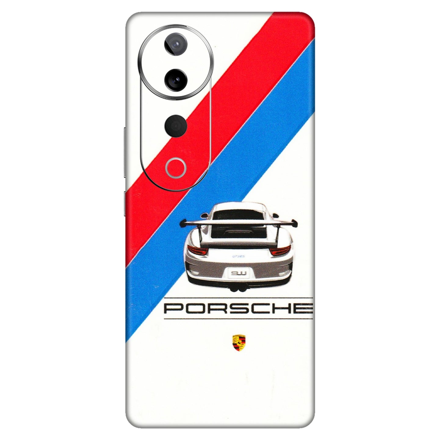 VIVO Z/V/X/T/U/S Series Phone Skins (All Models) - Porche Car Sober Logo - 3D Embossed Finish (L-248) Vivo T3 Ultra (5G)