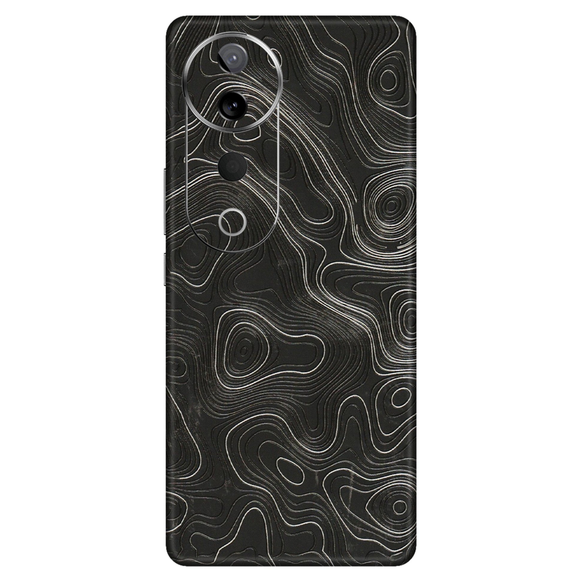VIVO Z/V/X/T/U/S Series Phone Skins (All Models) - Abstract White Line Map - 3D Embossed Finish (L-269) Vivo T3 Ultra (5G)