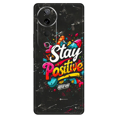 VIVO Z/V/X/T/U/S Series Phone Skins (All Models) - Stay Positive Black - 3D Embossed Finish (L-31) Vivo T3 Ultra (5G)