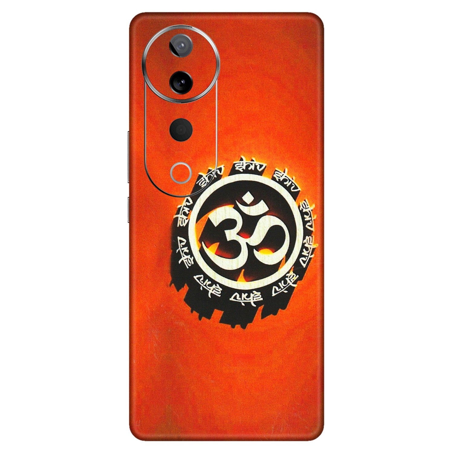 VIVO Z/V/X/T/U/S Series Phone Skins (All Models) - Aum Shiv Orange - 3D Embossed Finish (L-32) Vivo T3 Ultra (5G)