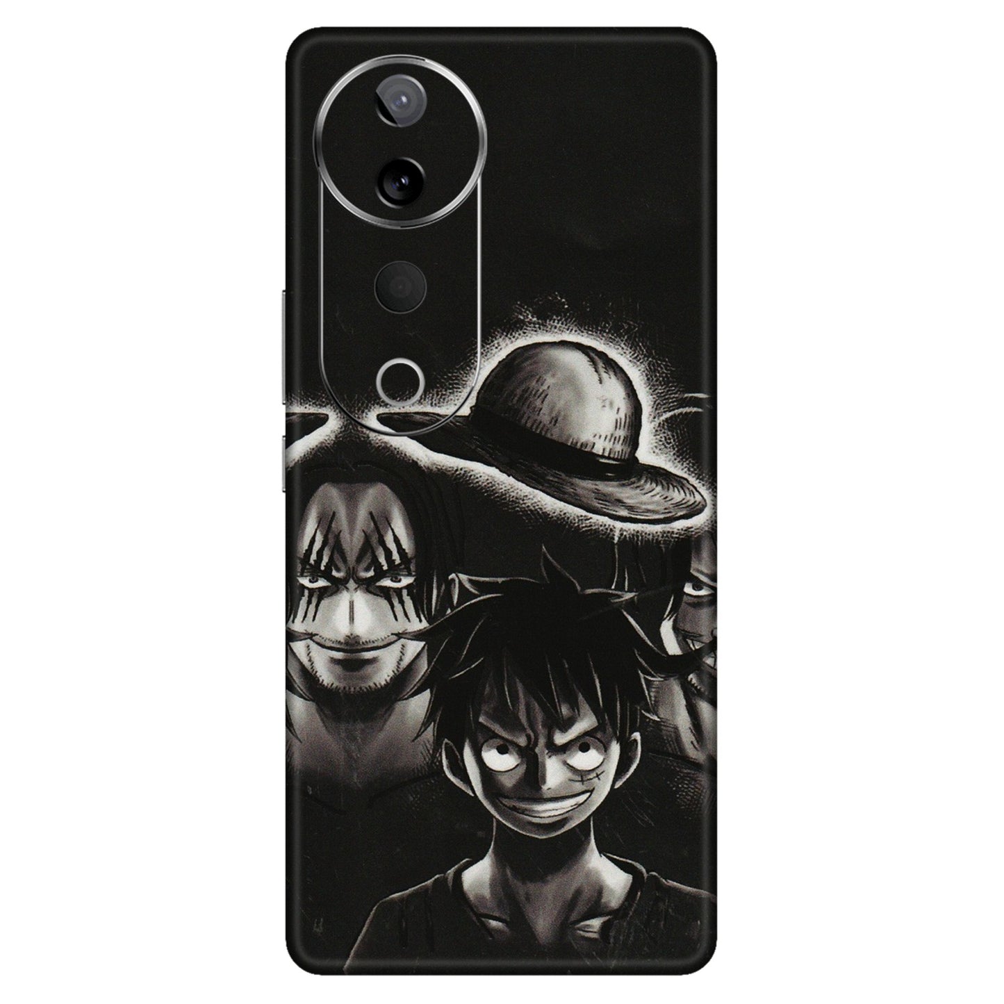 VIVO Z/V/X/T/U/S Series Phone Skins (All Models) - Black Luffy Hat - 3D Embossed Finish (L-57) Vivo T3 Ultra (5G)