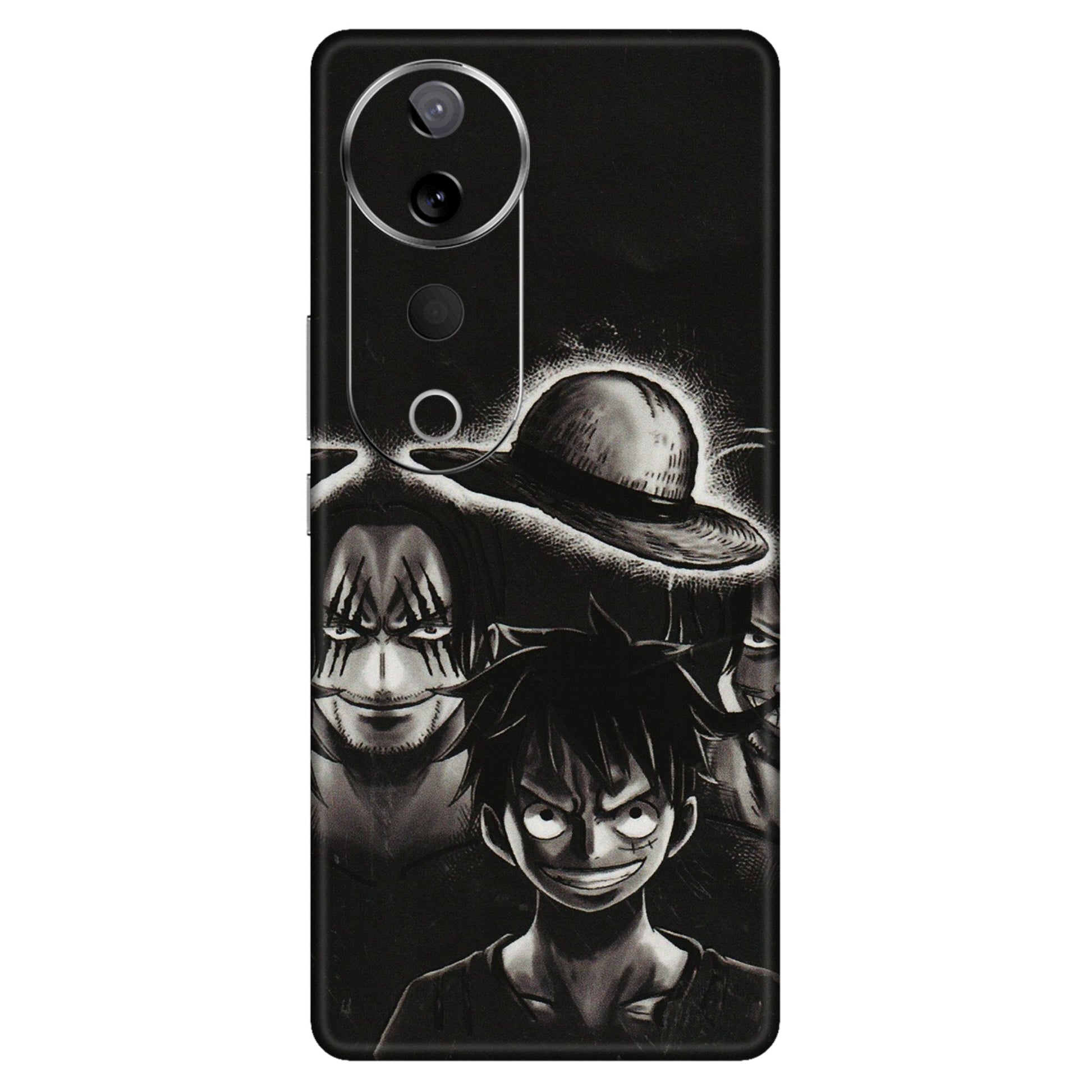 VIVO Z/V/X/T/U/S Series Phone Skins (All Models) - Black Luffy Hat - 3D Embossed Finish (L-57) Vivo T3 Ultra (5G)