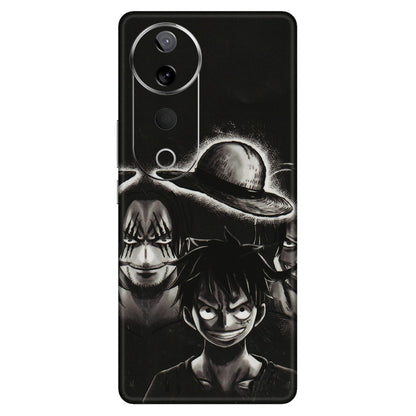 VIVO Z/V/X/T/U/S Series Phone Skins (All Models) - Black Luffy Hat - 3D Embossed Finish (L-57) Vivo T3 Ultra (5G)