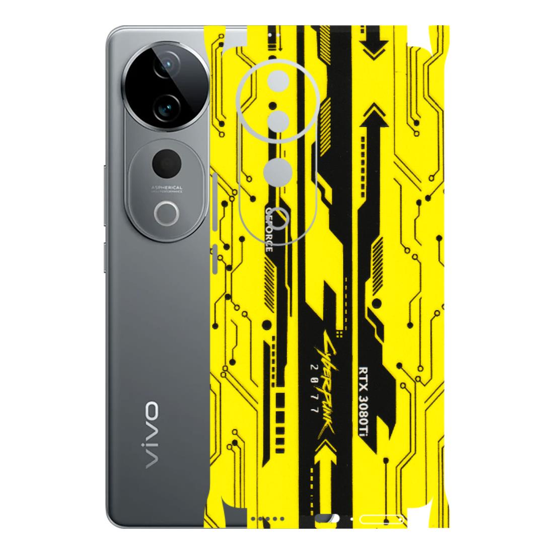 VIVO Z/V/X/T/U/S Series Phone Skins (All Models) - Yellow Cyberpunk - 3D Embossed Finish (L-93) Vivo T3 Ultra (5G)