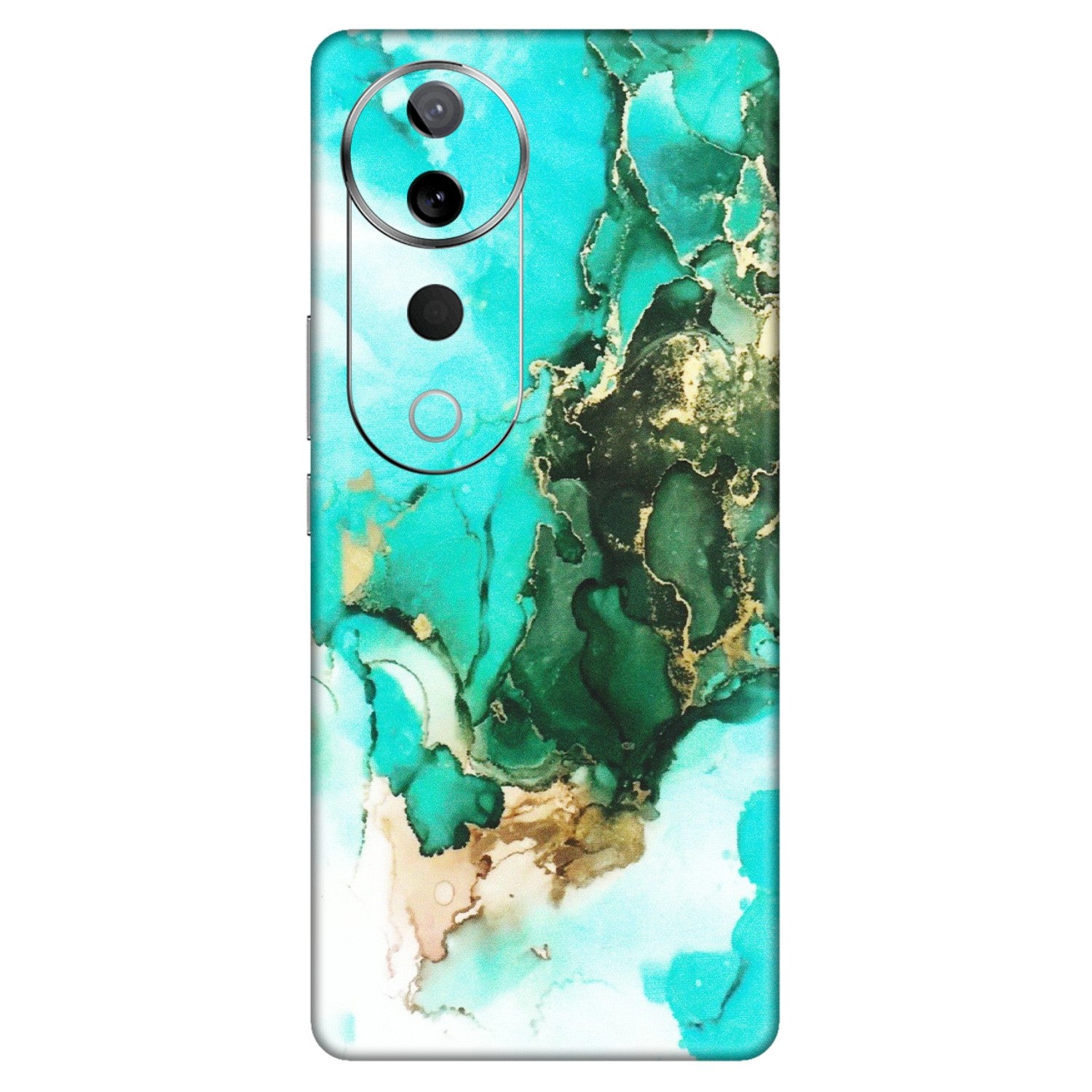 VIVO Z/V/X/T/U/S Series Phone Skins (All Models) - The Blue Gold Marble - Matte Finish (M-124) Vivo T3 Ultra (5G)