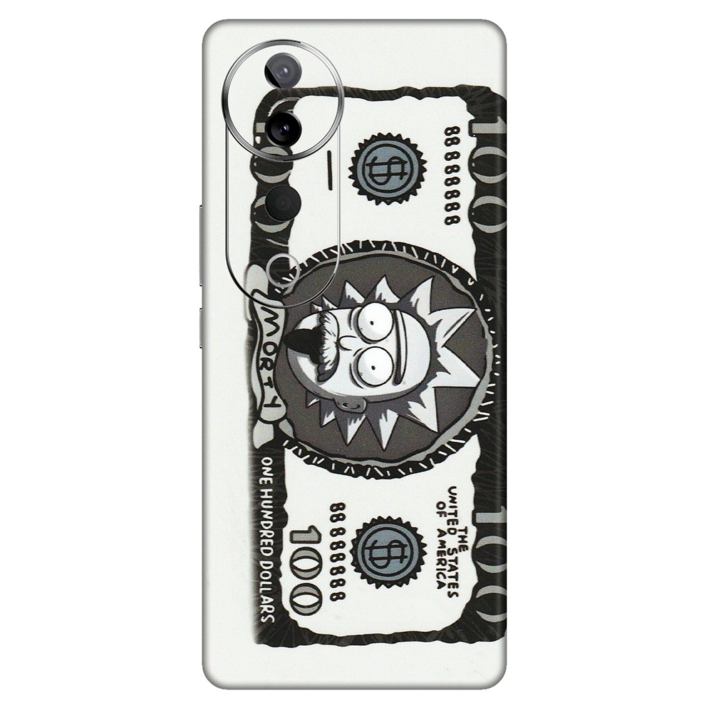 VIVO Z/V/X/T/U/S Series Phone Skins (All Models) - Rick And Morty Hundred Dollar Anime - Matte Finish (M-161) Vivo T3 Ultra (5G)