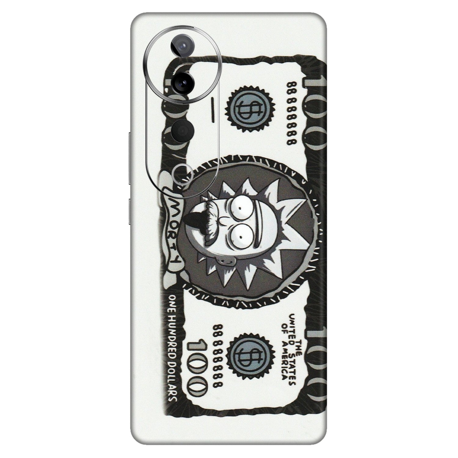 VIVO Z/V/X/T/U/S Series Phone Skins (All Models) - Rick And Morty Hundred Dollar Anime - Matte Finish (M-161) Vivo T3 Ultra (5G)