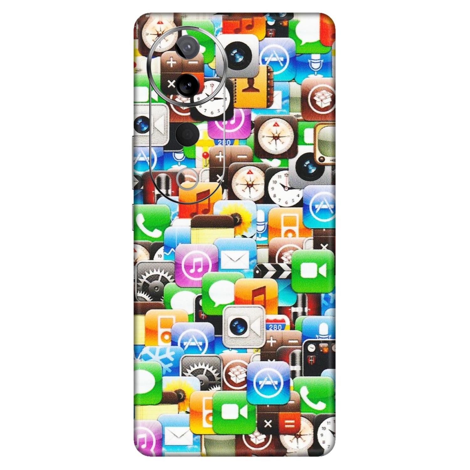 VIVO Z/V/X/T/U/S Series Phone Skins (All Models) - All Apple Icons - Matte Finish (M-93) Vivo T3 Ultra (5G)