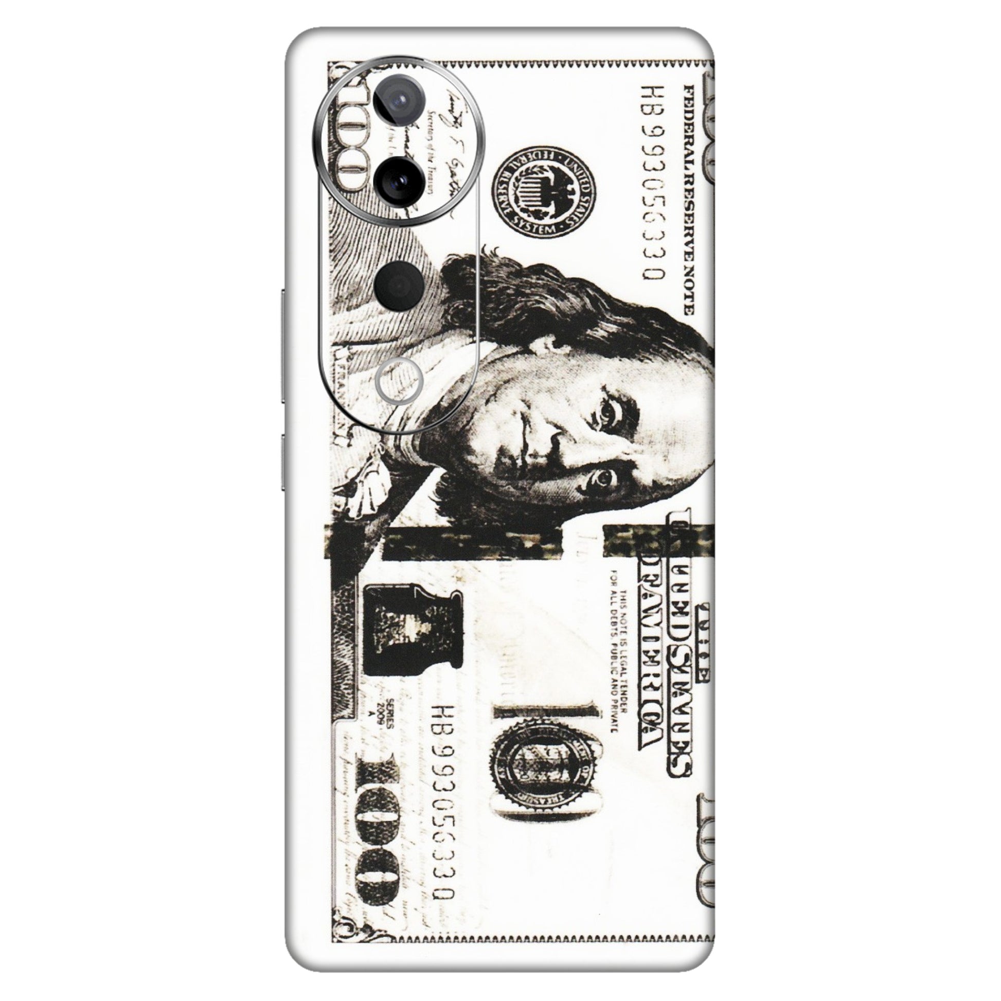 VIVO Z/V/X/T/U/S Series Phone Skins (All Models) - 100 Dollar Currency - Transparent Finish (T-01) Vivo T3 Ultra (5G)