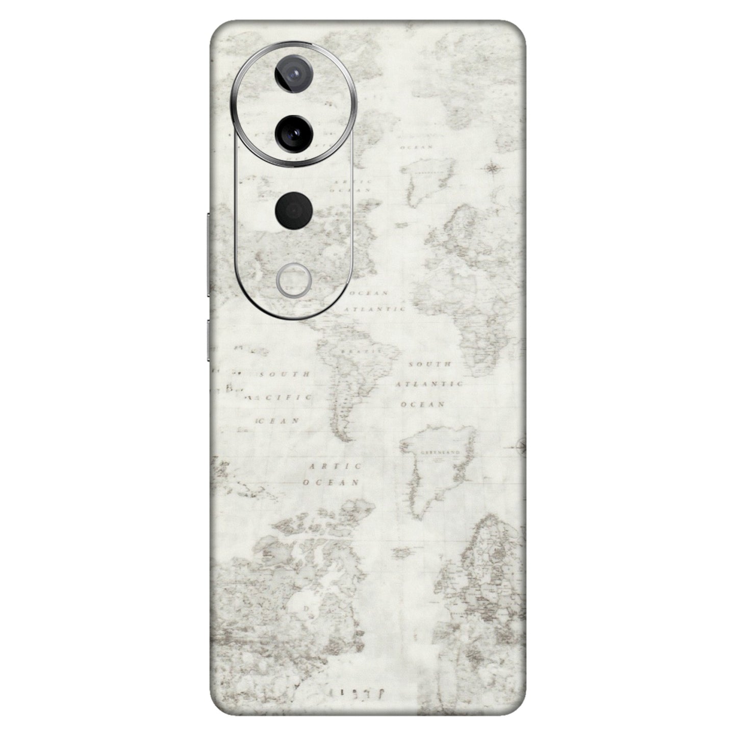 VIVO Z/V/X/T/U/S Series Phone Skins (All Models) - World Travel Map - Transparent Finish (T-04) Vivo T3 Ultra (5G)