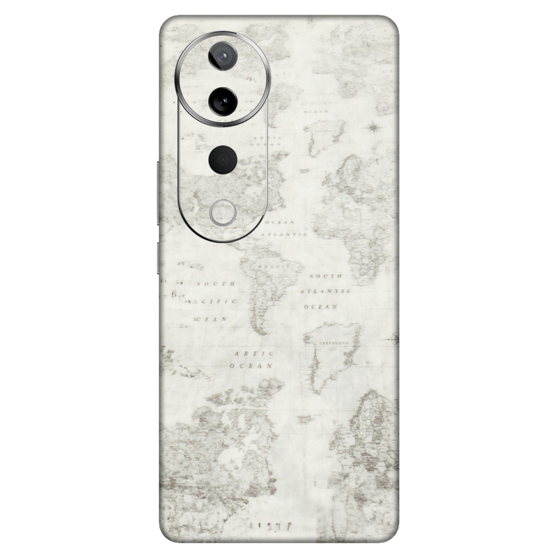 VIVO Z/V/X/T/U/S Series Phone Skins (All Models) - World Travel Map - Transparent Finish (T-04) Vivo T3 Ultra (5G)