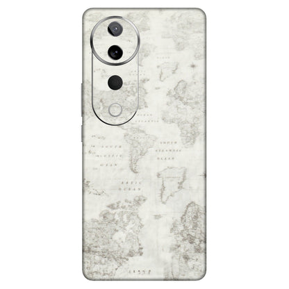 VIVO Z/V/X/T/U/S Series Phone Skins (All Models) - World Travel Map - Transparent Finish (T-04) Vivo T3 Ultra (5G)