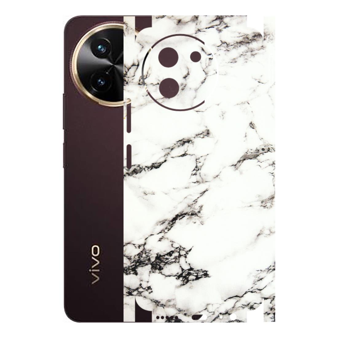 VIVO Z/V/X/T/U/S Series Phone Skins (All Models) - Black and White Marble Texture - 3D Embossed Finish (L-124) Vivo T3 X (5G)