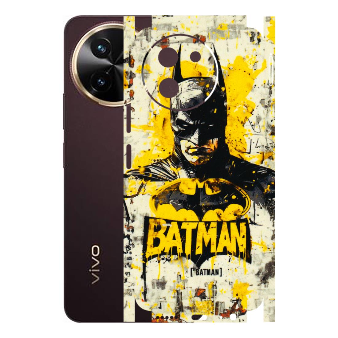 VIVO Z/V/X/T/U/S Series Phone Skins (All Models) - Batman Yellow BT - 3D Embossed Finish (L-304) Vivo T3 X (5G)