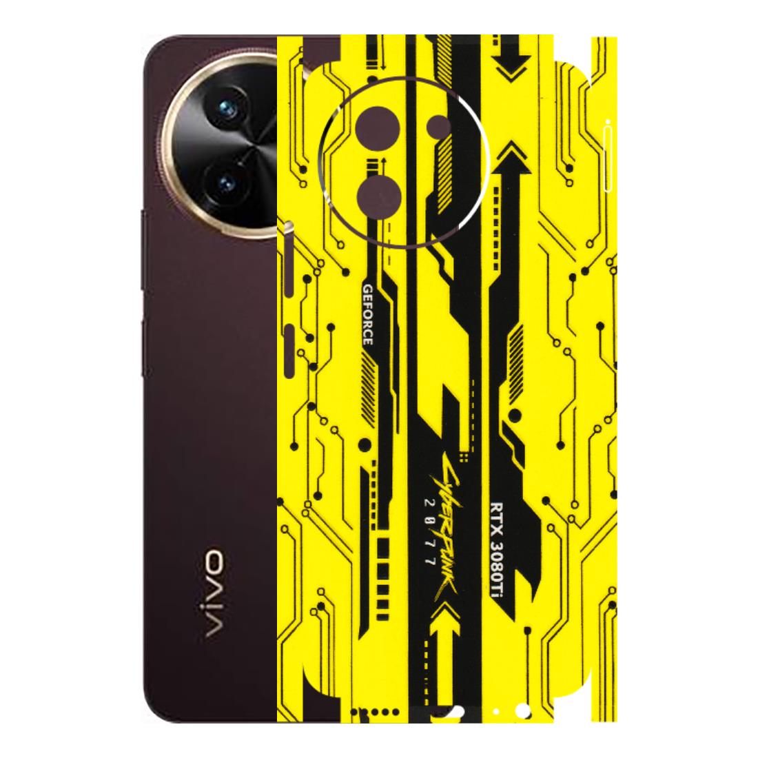 VIVO Z/V/X/T/U/S Series Phone Skins (All Models) - Yellow Cyberpunk - 3D Embossed Finish (L-93) Vivo T3 X (5G)
