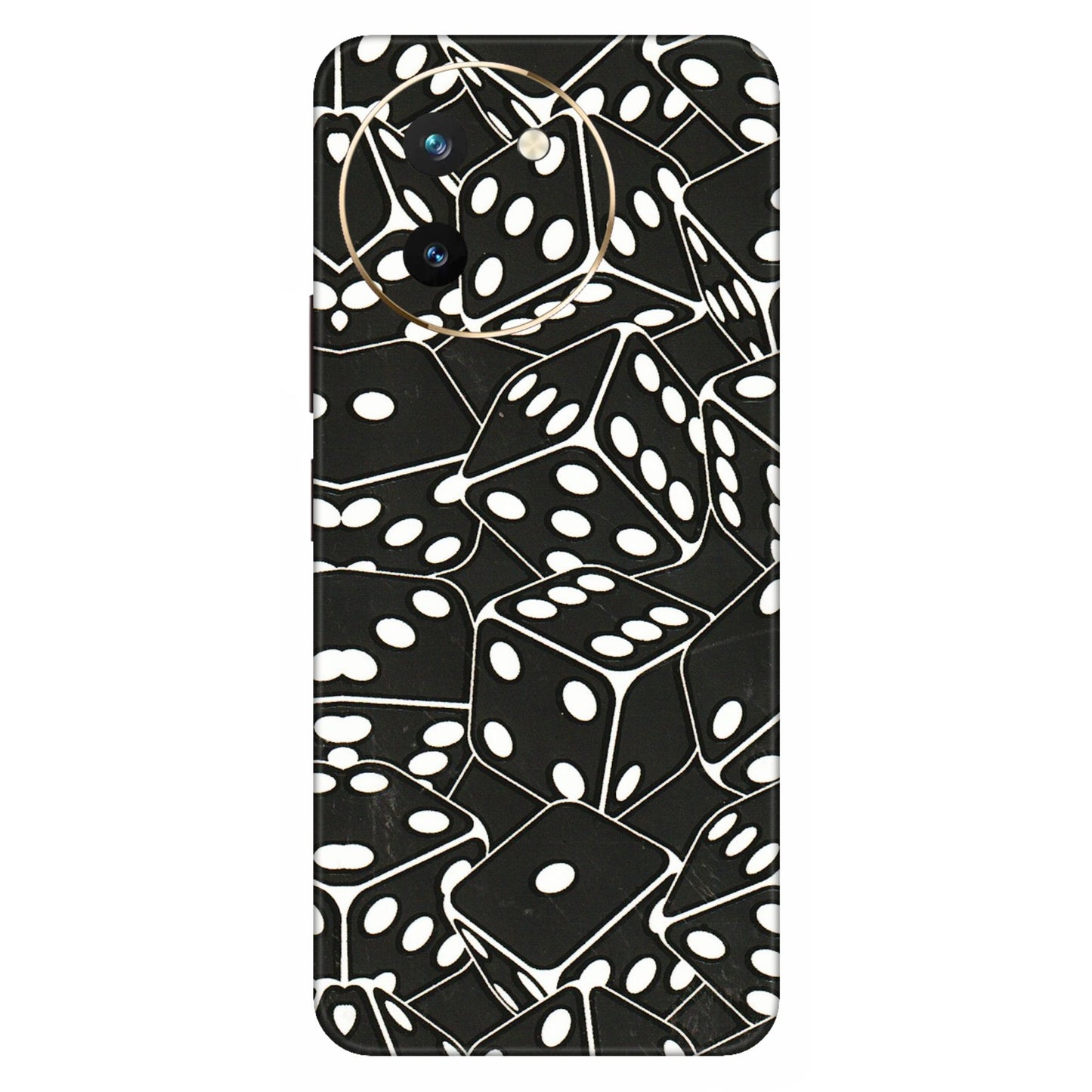 VIVO Z/V/X/T/U/S Series Phone Skins (All Models) - Big Black Dices - 3D Embossed Finish (L-106) Vivo T3 X (5G)