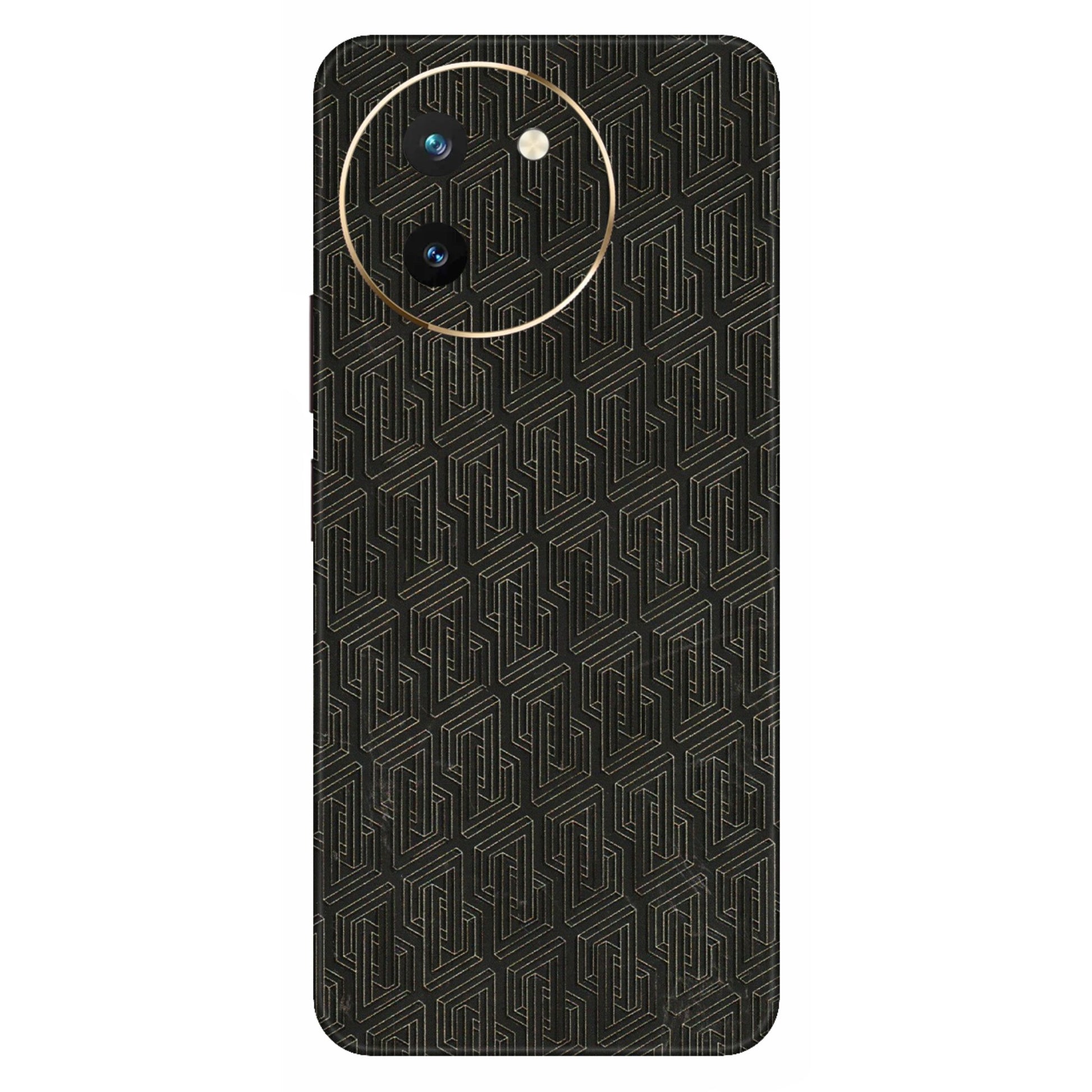 VIVO Z/V/X/T/U/S Series Phone Skins (All Models) - Black Abstract Pattern - 3D Embossed Finish (L-117) Vivo T3 X (5G)