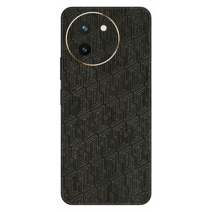 VIVO Z/V/X/T/U/S Series Phone Skins (All Models) - Black Abstract Pattern - 3D Embossed Finish (L-117) Vivo T3 X (5G)