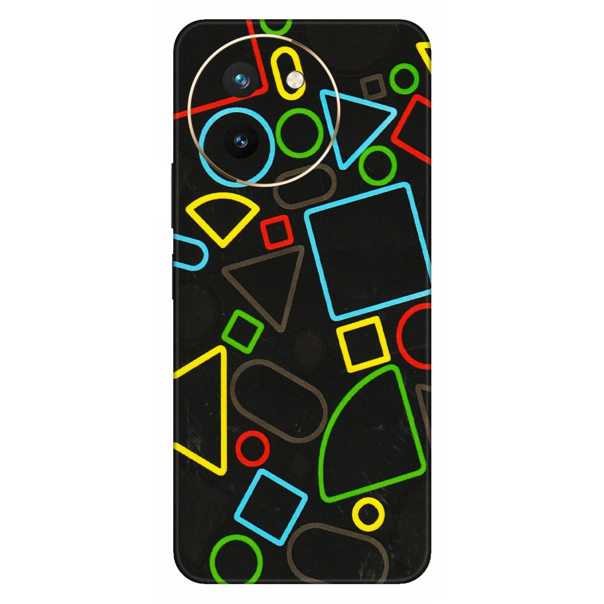 VIVO Z/V/X/T/U/S Series Phone Skins (All Models) - Black Shapes - 3D Embossed Finish (L-131) Vivo T3 X (5G)