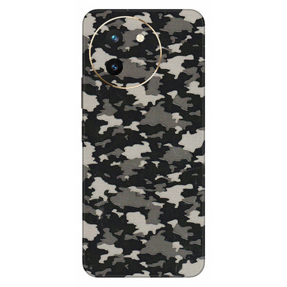VIVO Z/V/X/T/U/S Series Phone Skins (All Models) - Black/Grey Camoflaunge - 3D Embossed Finish (L-142) Vivo T3 X (5G)