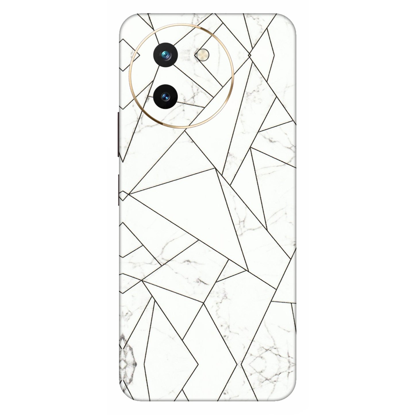 VIVO Z/V/X/T/U/S Series Phone Skins (All Models) - Luxury White Marble Effect - 3D Embossed Finish (L-168) Vivo T3 X (5G)