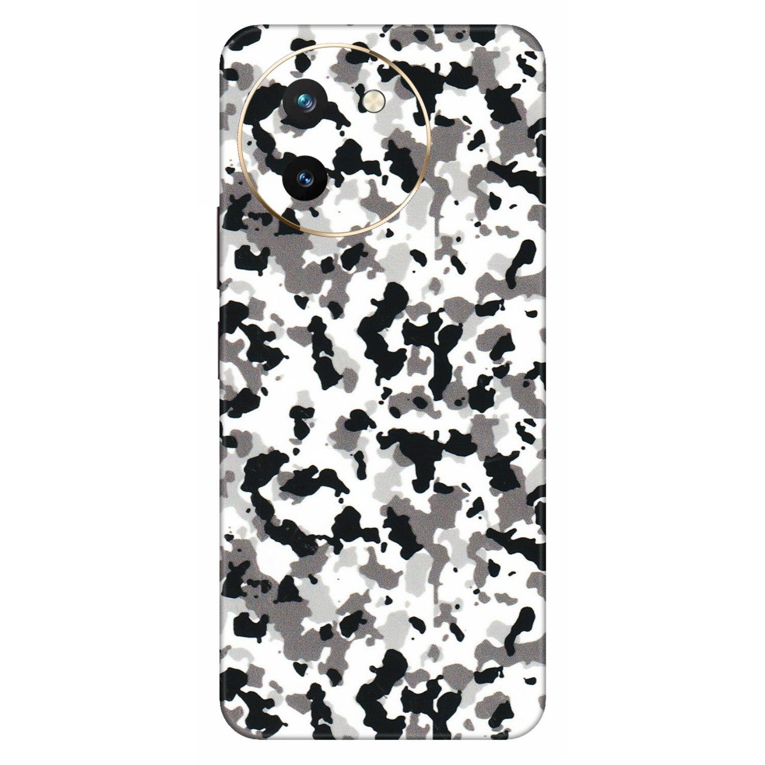 VIVO Z/V/X/T/U/S Series Phone Skins (All Models) - White Black Camouflage - 3D Embossed Finish (L-18) Vivo T3 X (5G)