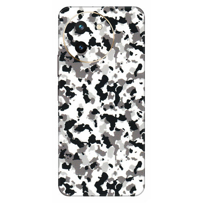 VIVO Z/V/X/T/U/S Series Phone Skins (All Models) - White Black Camouflage - 3D Embossed Finish (L-18) Vivo T3 X (5G)