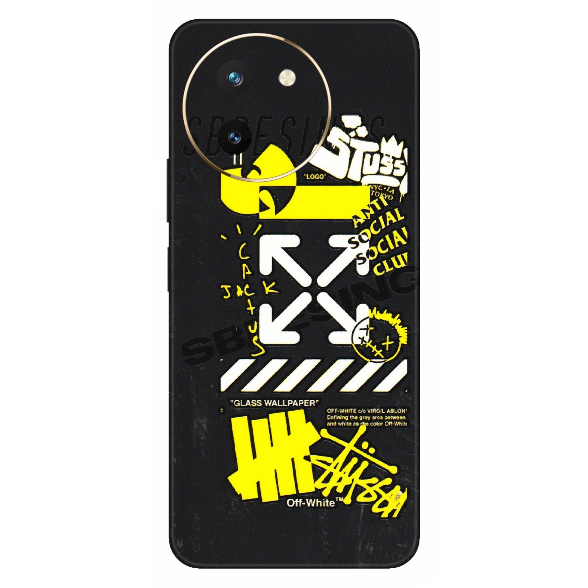 VIVO Z/V/X/T/U/S Series Phone Skins (All Models) - Anti Social Graffiti - 3D Embossed Finish (L-198) Vivo T3 X (5G)