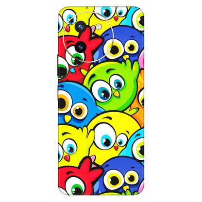 VIVO Z/V/X/T/U/S Series Phone Skins (All Models) - Cute Fluffy Birds - 3D Embossed Finish (L-213) Vivo T3 X (5G)