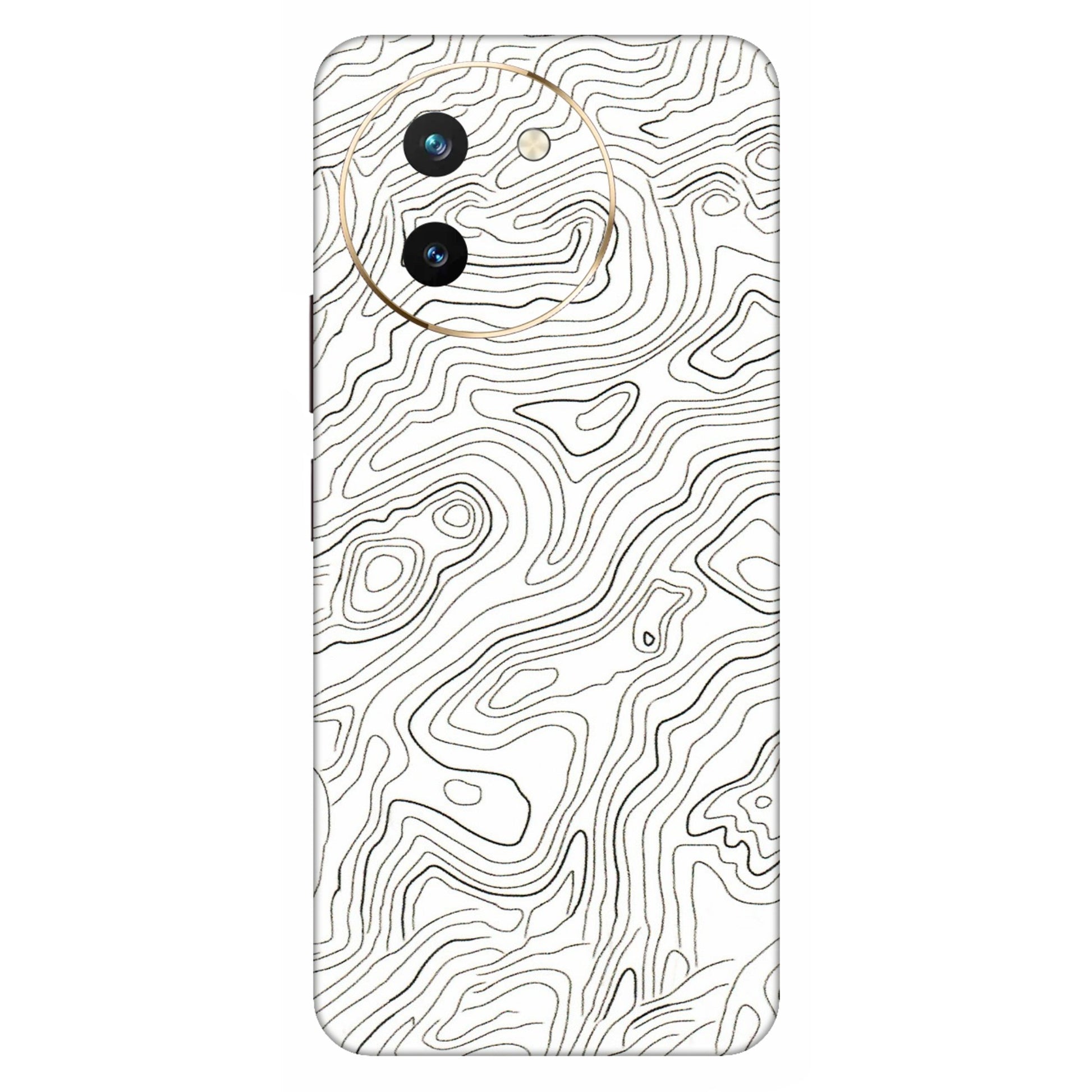 VIVO Z/V/X/T/U/S Series Phone Skins (All Models) - White Black Swirls - 3D Embossed Finish (L-219) Vivo T3 X (5G)