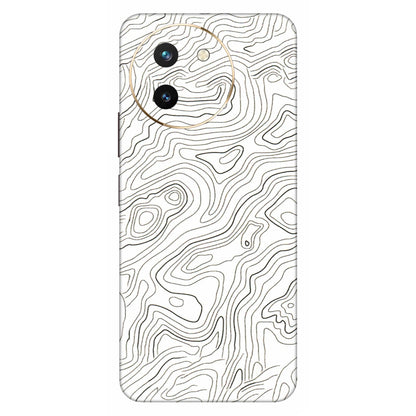 VIVO Z/V/X/T/U/S Series Phone Skins (All Models) - White Black Swirls - 3D Embossed Finish (L-219) Vivo T3 X (5G)