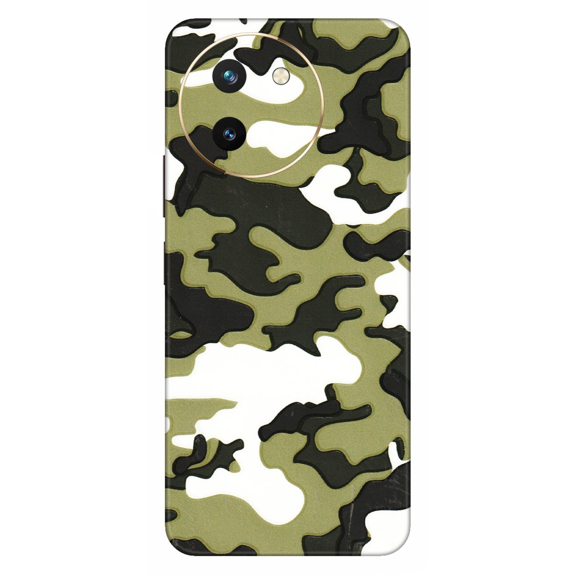 VIVO Z/V/X/T/U/S Series Phone Skins (All Models) - Camouflages White And Green - 3D Embossed Finish (L-243) Vivo T3 X (5G)