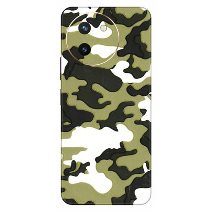 VIVO Z/V/X/T/U/S Series Phone Skins (All Models) - Camouflages White And Green - 3D Embossed Finish (L-243) Vivo T3 X (5G)
