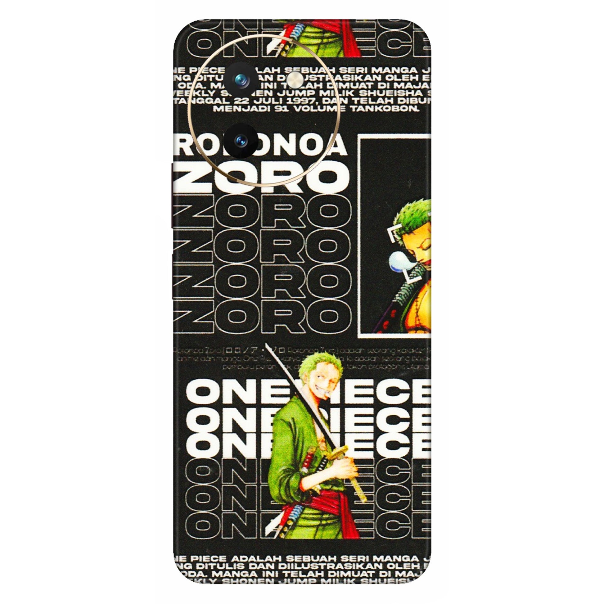 VIVO Z/V/X/T/U/S Series Phone Skins (All Models) - One Piece Zoro - 3D Embossed Finish (L-250) Vivo T3 X (5G)