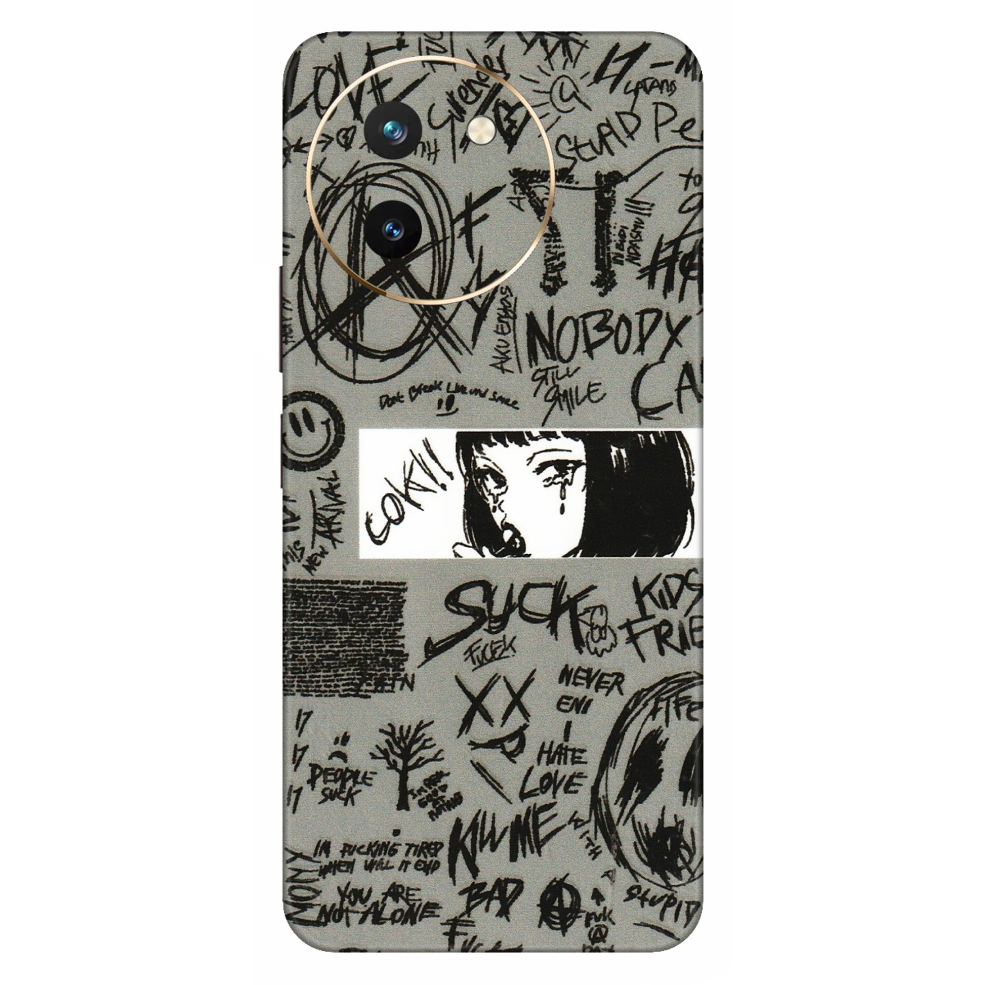 VIVO Z/V/X/T/U/S Series Phone Skins (All Models) - Never Have Love Anime - 3D Embossed Finish (L-260) Vivo T3 X (5G)