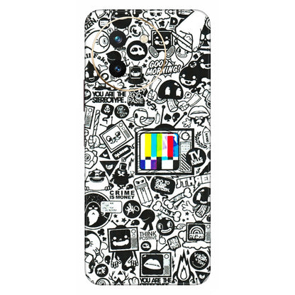 VIVO Z/V/X/T/U/S Series Phone Skins (All Models) - Doodles Positive Art - 3D Embossed Finish (L-263) Vivo T3 X (5G)
