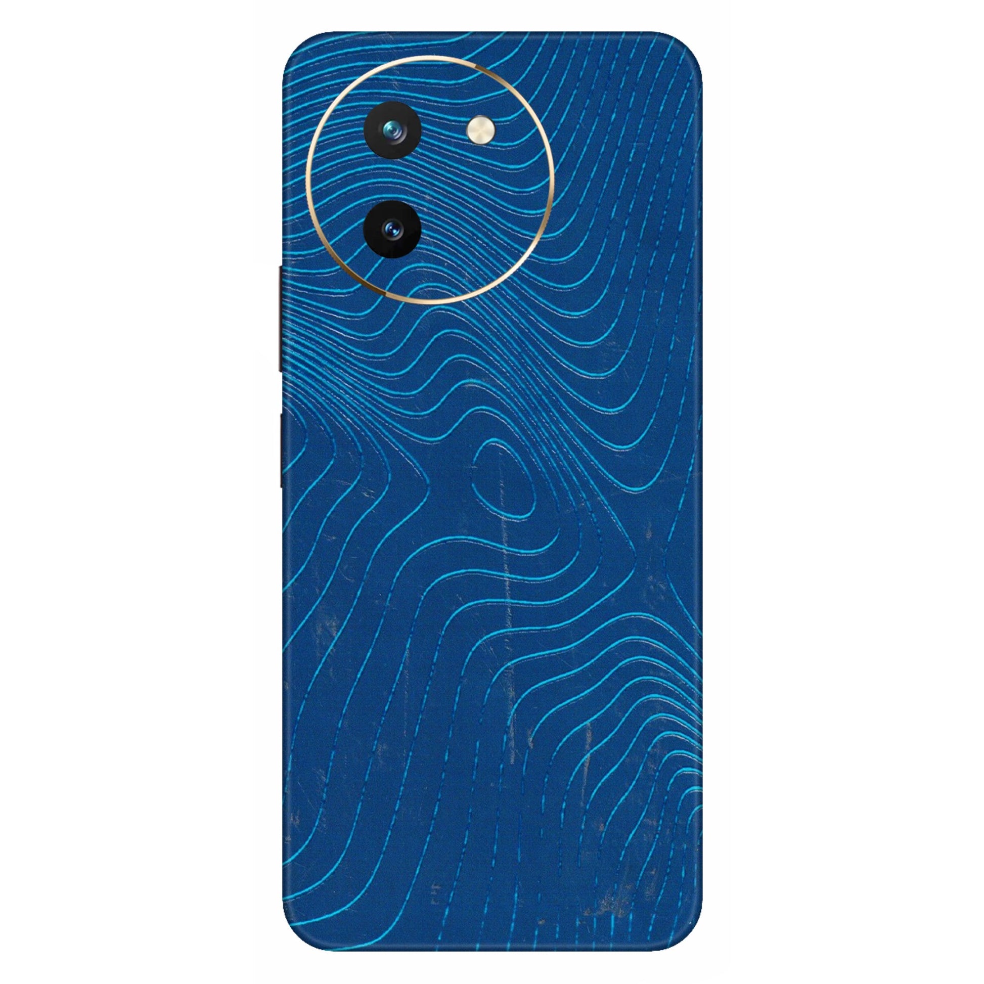 VIVO Z/V/X/T/U/S Series Phone Skins (All Models) - Abstract Blue Line Map - 3D Embossed Finish (L-272) Vivo T3 X (5G)