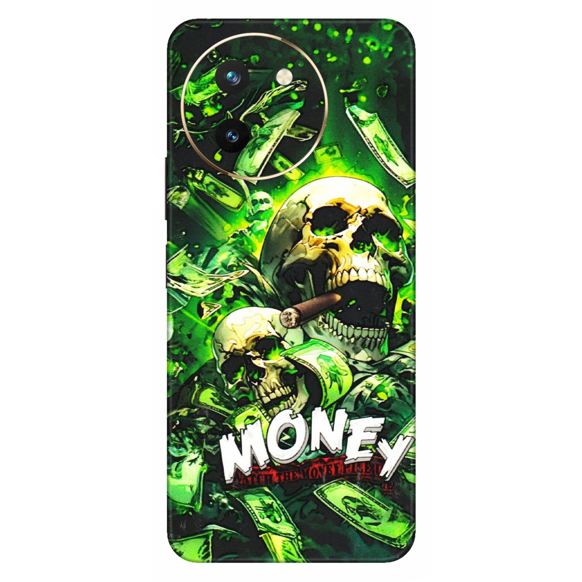 VIVO Z/V/X/T/U/S Series Phone Skins (All Models) - Skull Money - 3D Embossed Finish (L-303) Vivo T3 X (5G)