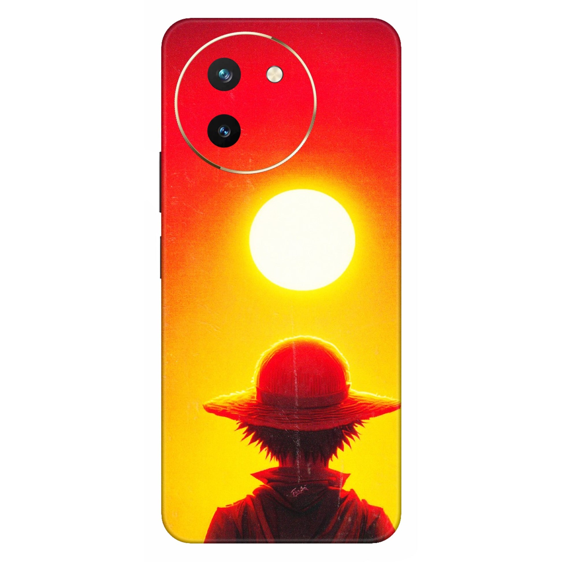 VIVO Z/V/X/T/U/S Series Phone Skins (All Models) - Cool Sunset With Monkey D.Luffy Anime - 3D Embossed Finish (L-329) Vivo T3 X (5G)